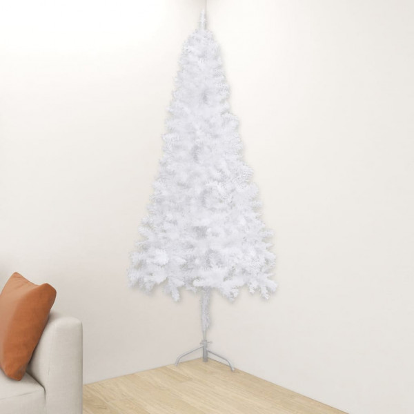 Árbol de Navidad artificial de esquina blanco 240 cm PVC D