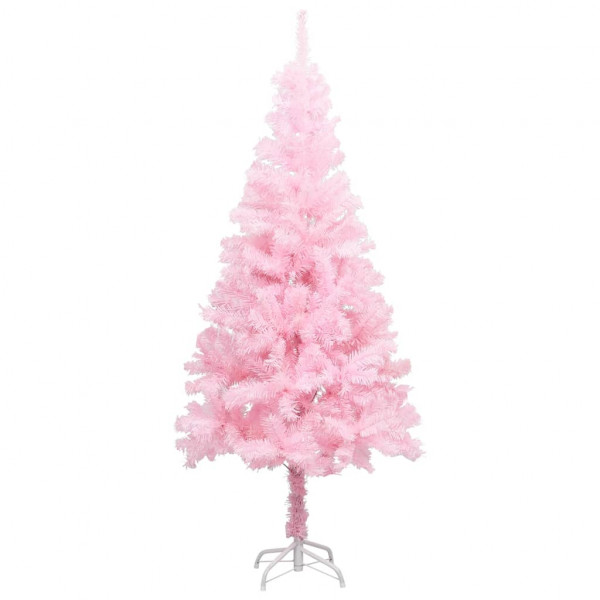 Árbol de Navidad artificial con soporte rosa PVC 120 cm D