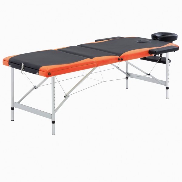 Camisa de massagem dobrável 3 zonas alumínio preto e laranja D