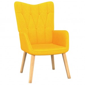 Silla de relajación taburete tela amarillo H