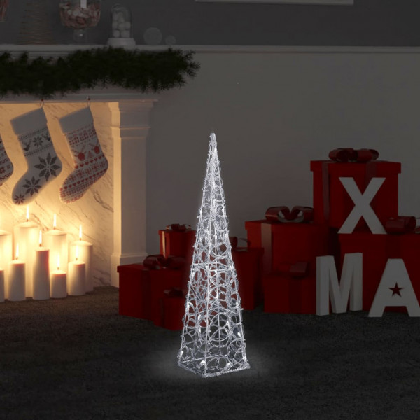 Cone de luz LED decorativo acrílico branco frio 60 cm D