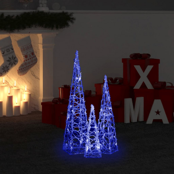 Set de cone de luz LED acrílico azul decorativo 30/45/60cm D