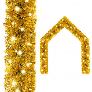 Guirnalda de Navidad con luces LED dorado 10 m D