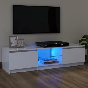 Mobiliário para televisão com luzes LED brancas 120x30x35,5 cm D