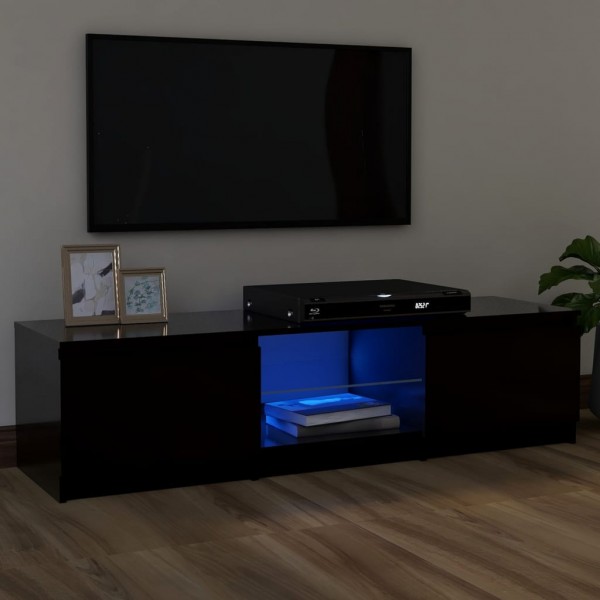 Mueble para TV con luces LED negro 120x30x35.5 cm D