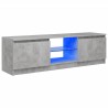 Mueble de TV con luces LED gris hormigón 120x30x35.5 cm 2