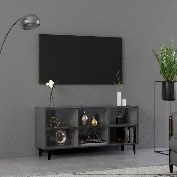 Mueble de TV con patas de metal gris brillante 103.5x30x50 cm D