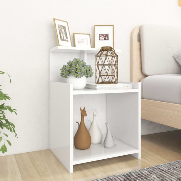 Mesa de noite de madeira branco 40x35x60 cm D