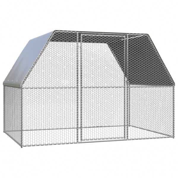 Gaiola para galinheiro externa em aço galvanizado 3x2x2 m D