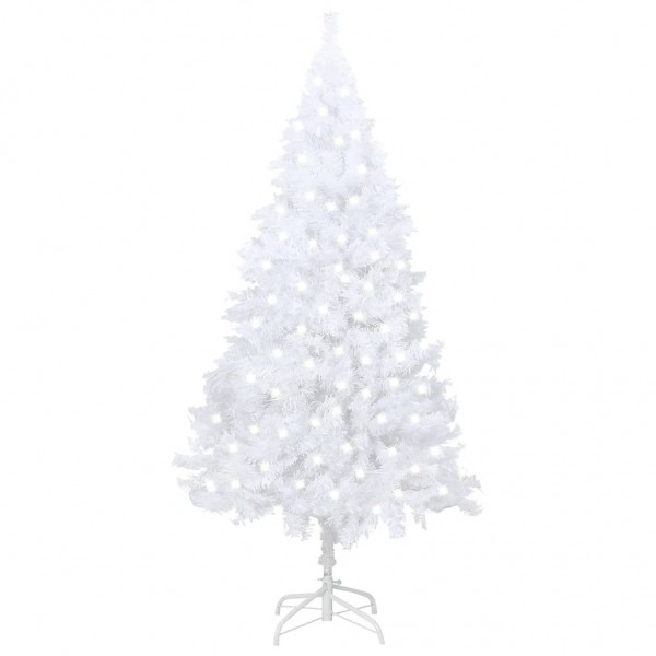 Árbol Navidad artificial con LED y ramas gruesas blanco 120 cm D