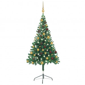 Árvore de Natal artificial com LEDs e bolas 120 cm 380 ramos D