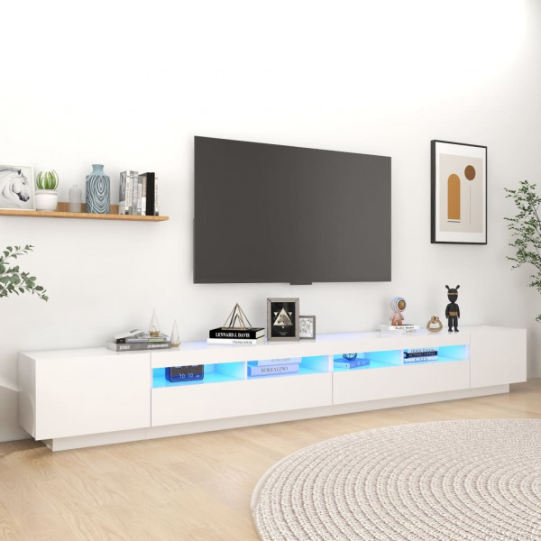 Mueble para TV con luces LED blanco 300x35x40 cm D