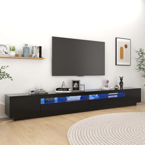 Mueble para TV con luces LED negro 300x35x40 cm D