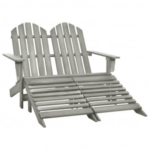 Otomana Adirondack de jardín 2 plazas madera de abeto gris D