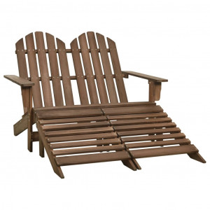 Otomana Adirondack de jardín 2 plazas madera de abeto marrón D