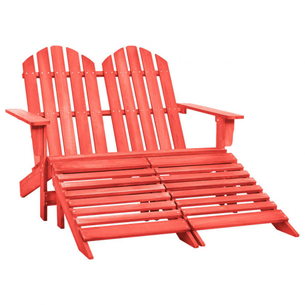 vldaXL Otomana Adirondack de jardín 2 plazas madera de abeto rojo vldaXL Otomana Adirondack de jardín 2 plazas madera de abeto rojo D