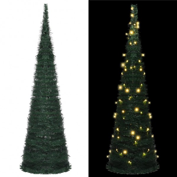 Árvore de Natal pop-up pré-iluminada com luzes verdes de 150 cm D