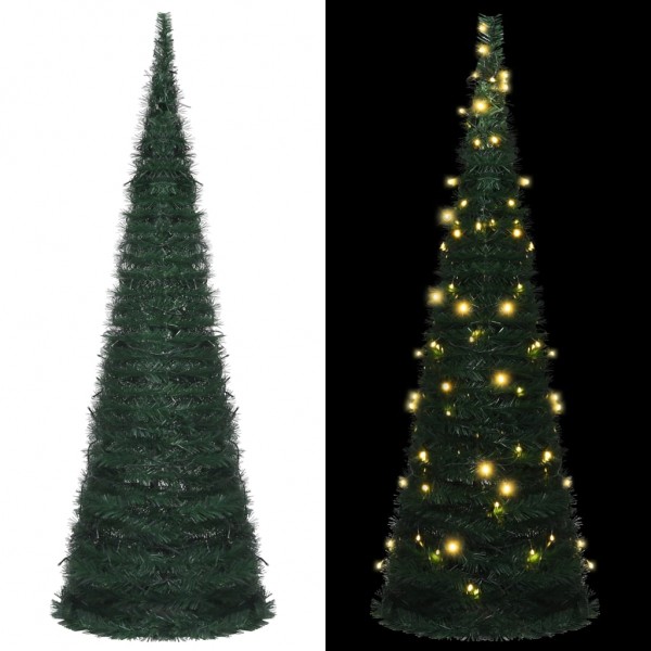 Árbol de Navidad emergente preiluminado con luces verde 180 cm D