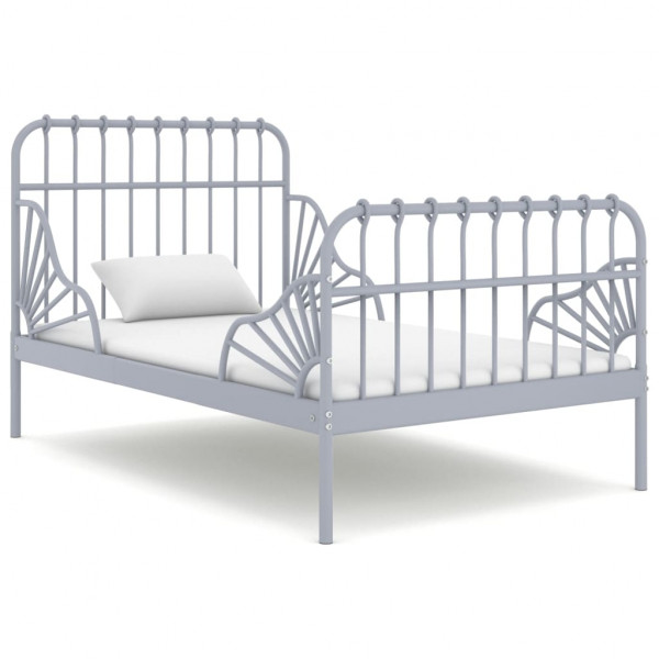 Estructura de cama extensible metal gris 80x130/200 cm D