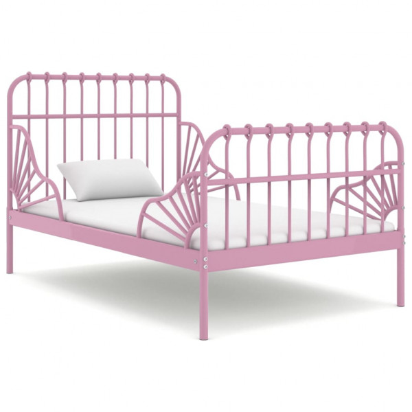 Estrutura de cama elástica de metal rosa 80x130/200 cm D