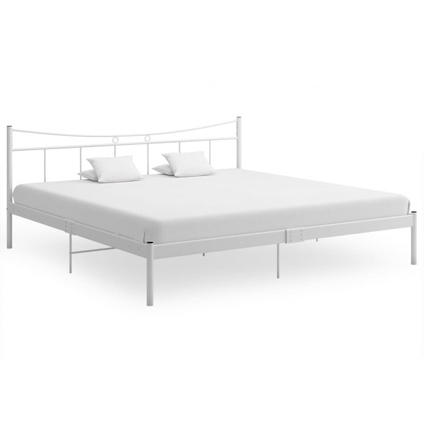 Estrutura de cama de metal branco 200x200 cm D
