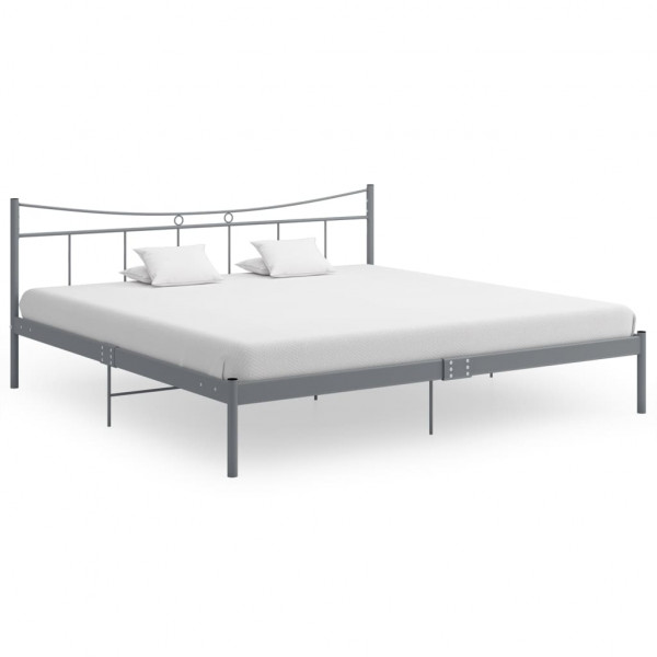 Estrutura de cama de metal cinza 200x200 cm D