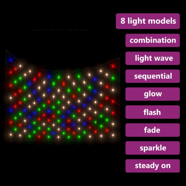 Red de luces de Navidad 306 LED colores 3x3 m interior/exterior M 5