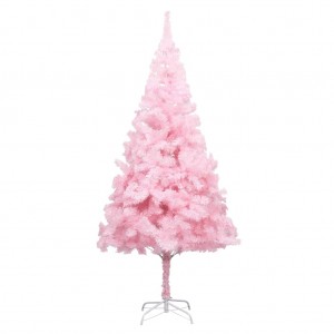 Árbol de Navidad artificial con soporte PVC rosa 240 cm D