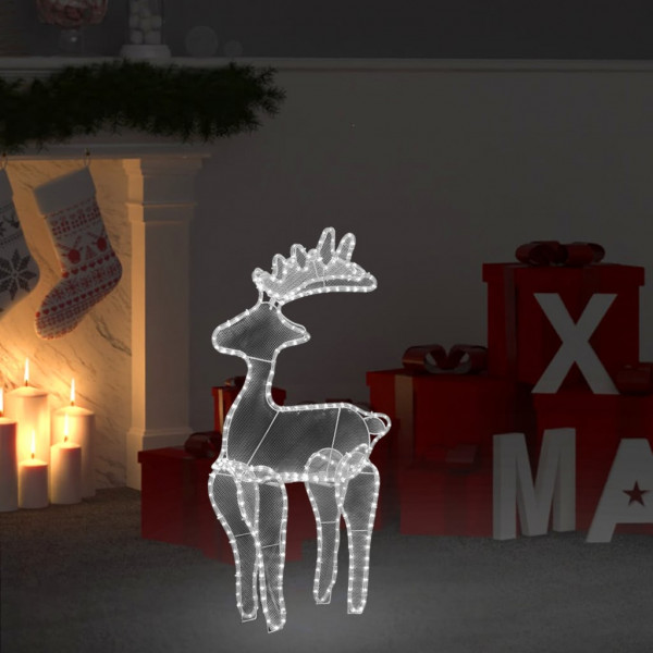 Rino decorativo de Natal com malha 306 LED 60x24x89 cm D