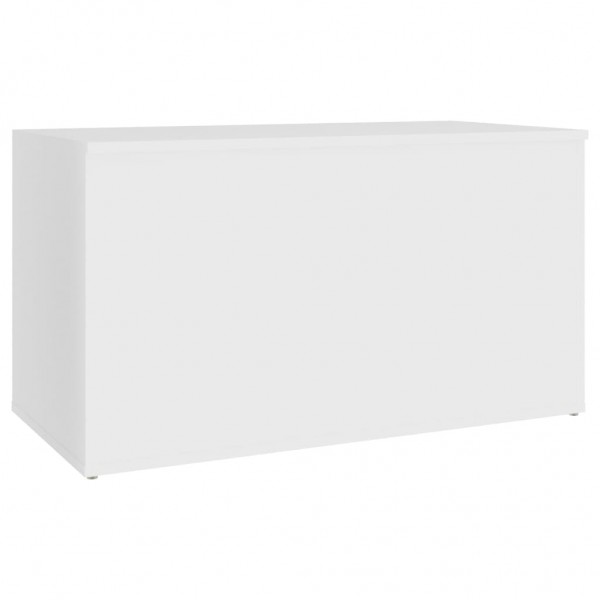 Baúl de almacenamiento madera contrachapada blanco 84x42x46 cm M 5