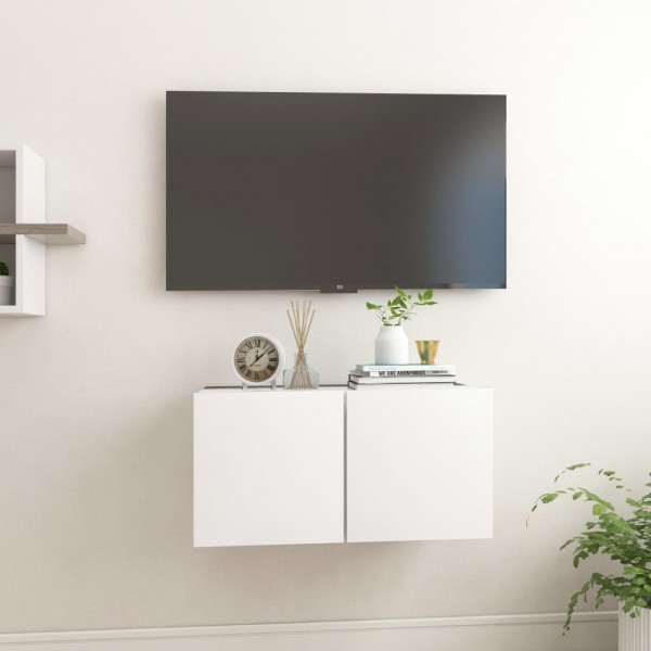 Mueble de TV colgante blanco 60x30x30 cm D