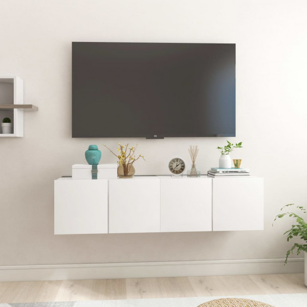 Mobiliário pendente de televisão 2 unidades branco 60x30x30 cm D