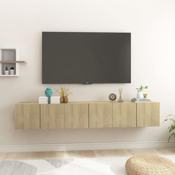 Mobiliário pendente TV 3ds cor de carvalho Sonoma 60x30x30 cm D