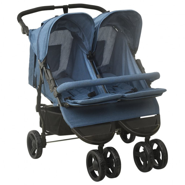 Carrito para gemelos de acero azul marino D