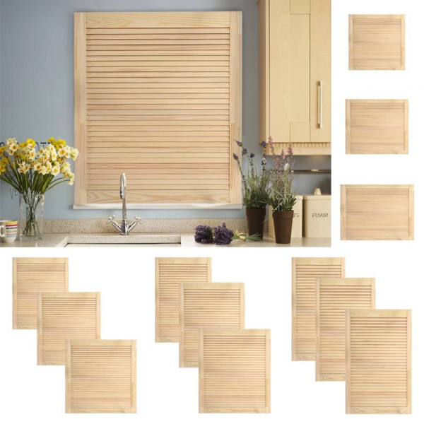 Portas de persianas de madeira maciça de pinho 61,5 x 49,4 cm D