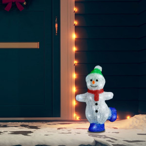 Figura de muñeco de nieve de acrílico navideño LED 30 cm D