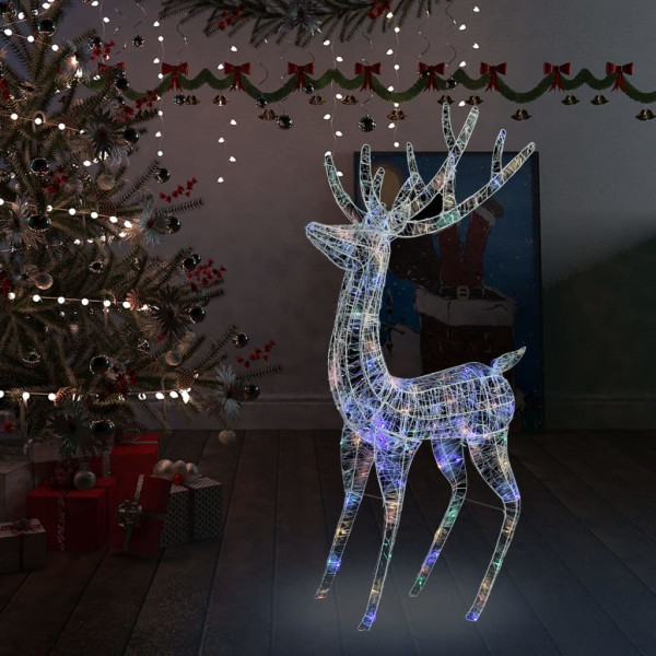 Reno navideño acrílico XXL 250 LEDs de colores 180 cm D