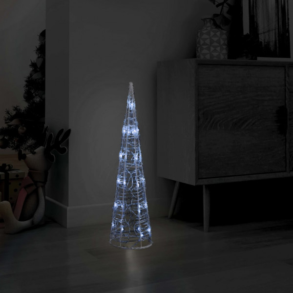 Cono de luz LED pirámide decorativo acrílico blanco frío 60cm D