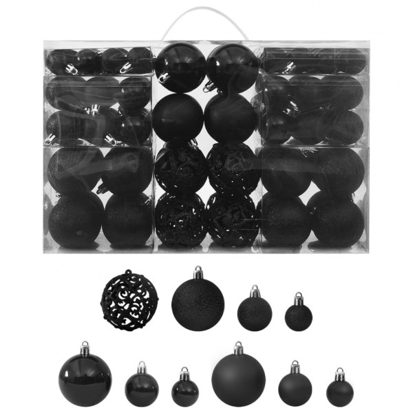 Jogo de bolas de Natal 100 peças preto D