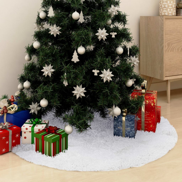 Saia de árvore de Natal branca 122 cm de couro sintético D
