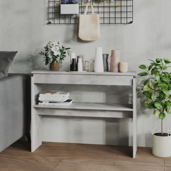 Mesa consola de aglomerado gris hormigón 102x30x80 cm Mesa consola de aglomerado gris hormigón 102x30x80 cm D