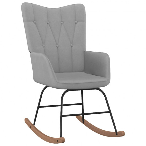 Cadeira de balanço de tecido cinza claro D
