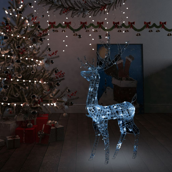 Adorno reno de Navidad acrílico blanco frío 140 LEDs 120 cm D