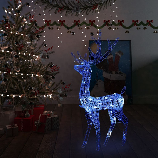 Ornamentação de rena de Natal acrílico azul 140 LEDs 120 cm D