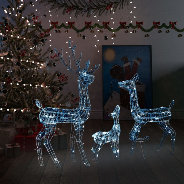 Família de répteis de Natal acrílico 300 LEDs brancos frios D