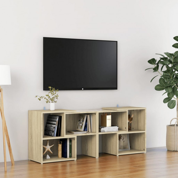 Mueble para TV aglomerado color roble Sonoma 104x30x52 cm D