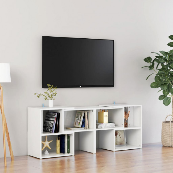 Mobiliário de TV madeira de contraplacado branco brilhante 104x30x52 cm D