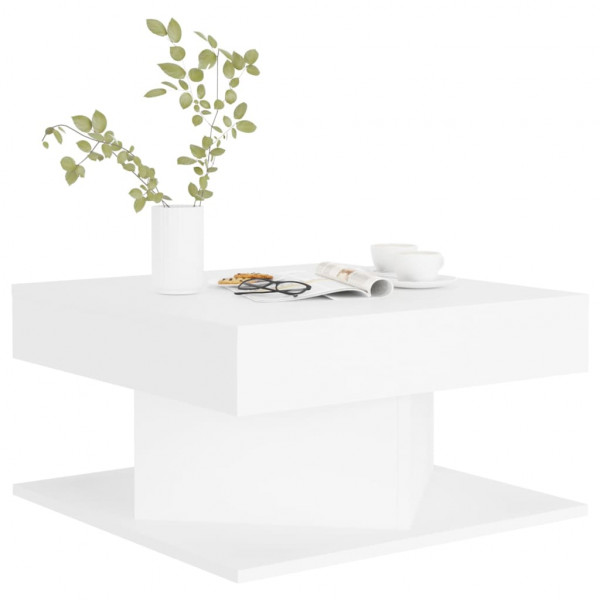 Mesa de centro madera contrachapada blanco 57x57x30 cm D