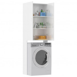 Armário para máquina de lavar roupa branco brilho 64x25.5x190 cm D