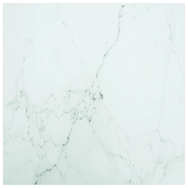 Tabela mesa design mármore vidro temperado branco 70x70 cm 6 mm D